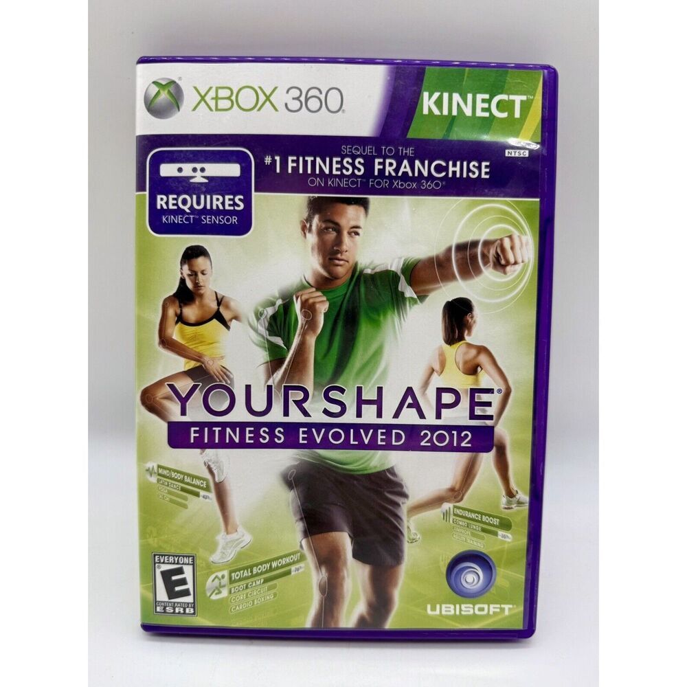 Your Shape Fitness Evolved Kinect 2012 Microsoft Xbox 360 Game Case Manual Works